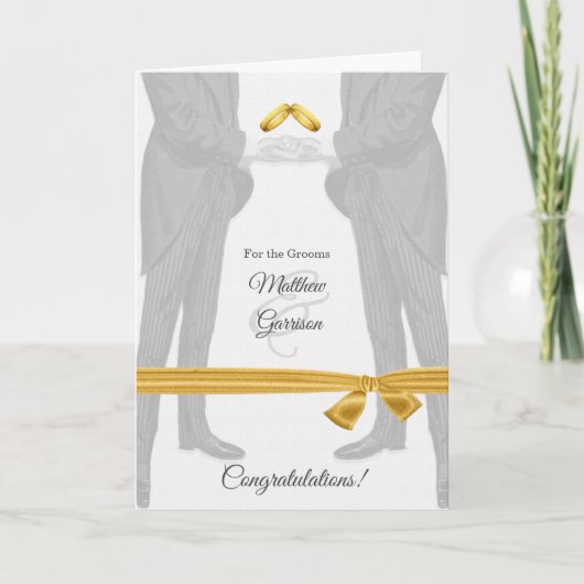 Carte Félicitations pour le mariage gay Deux mariés Vint (Devant)