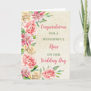 Carte Félicitations pour le mariage nièce