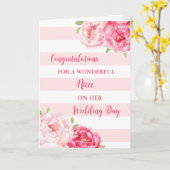 Carte Félicitations pour le mariage nièce (Fleur jaune)