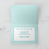 Carte Félicitations pour le nouveau bébé,  Gingham sarce (Intérieur)