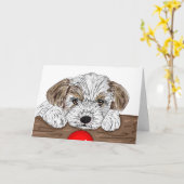 Carte Félicitations pour le nouveau chiot ! (Fleur jaune)