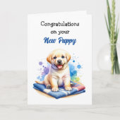 Carte Félicitations pour le nouveau chiot ! Labrador (Devant)