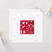 Carte Félicitations pour le nouveau travail (en rouge) (Devant/Arrière en situation)