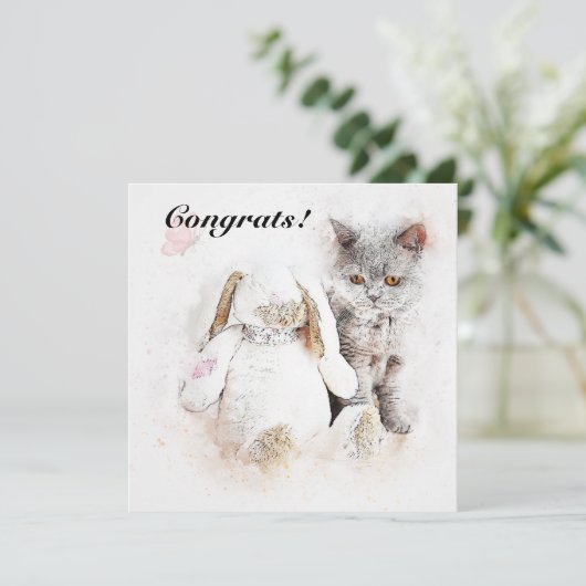 Carte Félicitations pour le nouvel animal de compagnie (Debout devant)