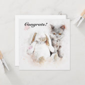 Carte Félicitations pour le nouvel animal de compagnie (Devant/Arrière en situation)