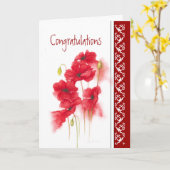 Carte Félicitations pour le nouvel emploi Red Poppies Ga (Fleur jaune)