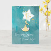 Carte Félicitations pour le premier petit-enfant, bébé e (Fleur jaune)