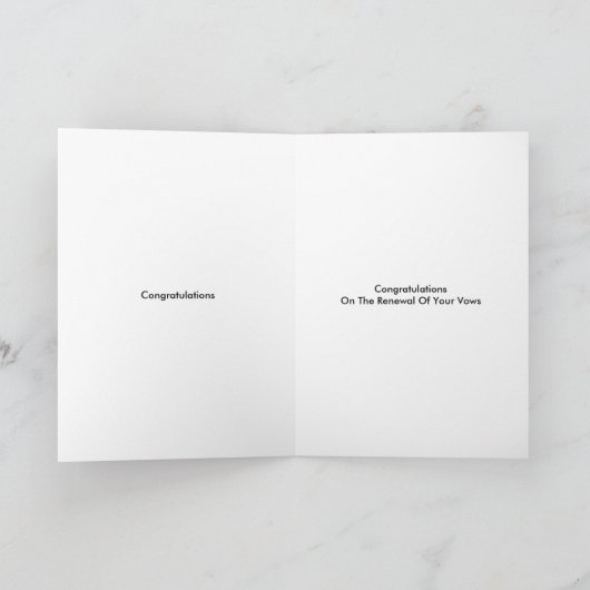 Carte Félicitations pour le renouvellement de votre vœu (Intérieur)