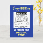 Carte Félicitations pour le test de conduite (Fleur jaune)