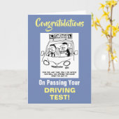 Carte Félicitations pour le test de conduite (Fleur jaune)
