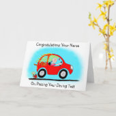 Carte Félicitations pour le test de conduite (Fleur jaune)