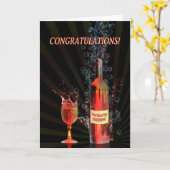 Carte Félicitations pour le vin éclaboussant (Fleur jaune)