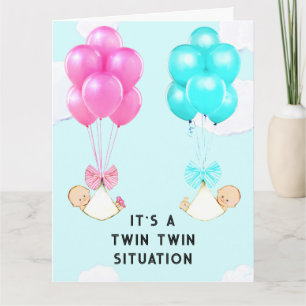Carte Félicitations pour les bébés jumeaux