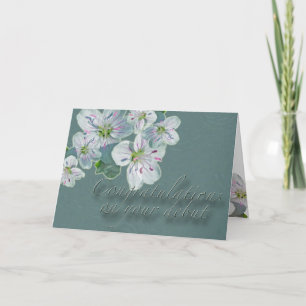 Carte Félicitations pour les débuts Fleur sauvage de bea