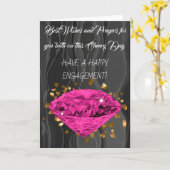 Carte Félicitations pour les fiançailles avec diamant ro (Fleur jaune)