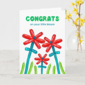 Carte Félicitations pour les fleurs de ballons d'adoptio (Fleur jaune)