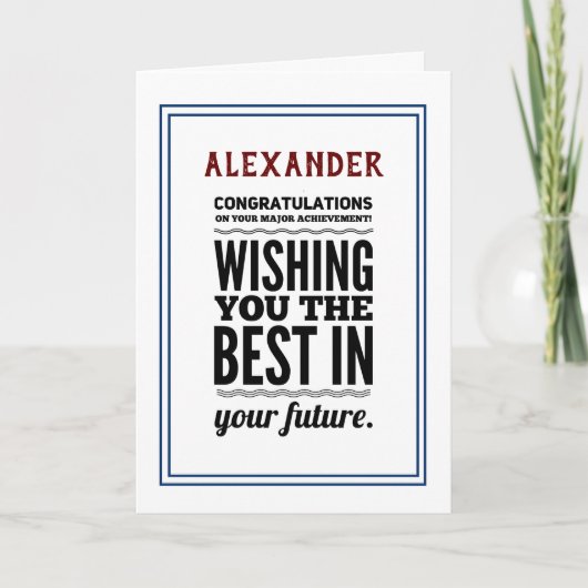 Carte Félicitations Pour Les Réalisations (Devant)