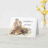 Carte Félicitations pour les sceaux de divorce d'approba (Fleur jaune)