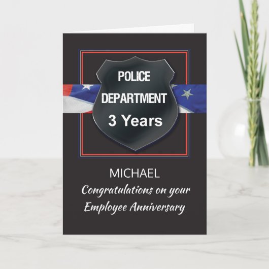 Carte Félicitations pour les trois ans de service dans l (Devant)