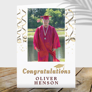 Carte Félicitations pour l'or Photo de la Graduation