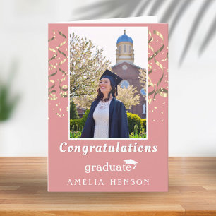 Carte Félicitations pour l'or Photo de la Graduation
