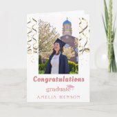 Carte Félicitations pour l'or Photo de la Graduation (Devant)