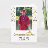 Carte Félicitations pour l'or Photo de la Graduation (Devant)