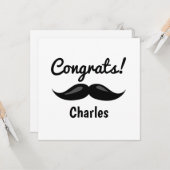 Carte Félicitations pour lui moustache (Devant/Arrière en situation)