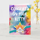 Carte Félicitations pour nouveau chat animal de compagni (Fleur jaune)