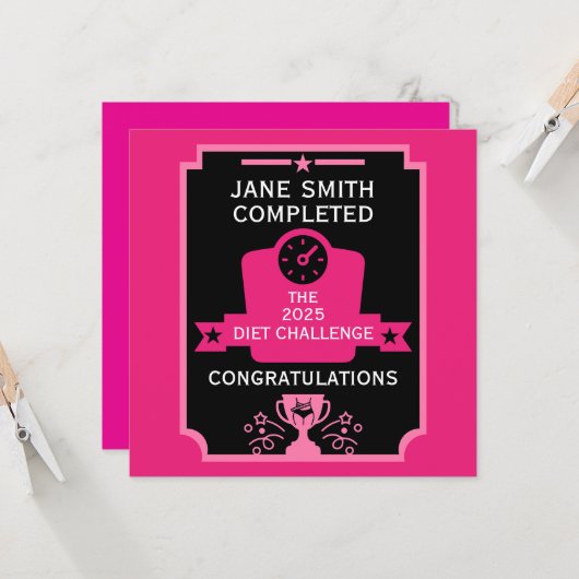 Carte Félicitations pour perte de poids (Devant/Arrière en situation)