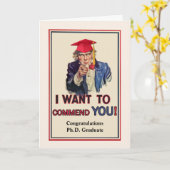 Carte Félicitations pour Ph.D. Graduate, Oncle Sam (Fleur jaune)