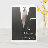 CARTE FÉLICITATIONS POUR TON JOUR DE MARIAGE **FILS** (Fleur jaune)