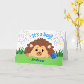 Carte Félicitations pour un adorable bébé garçon avec hé (Fleur jaune)