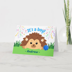 Carte Félicitations pour un adorable bébé garçon avec hé