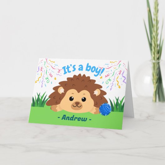 Carte Félicitations pour un adorable bébé garçon avec hé (Devant)