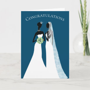 Carte Félicitations pour un élégant mariage lesbien entr