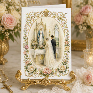 Carte Félicitations pour un mariage catholique tradition