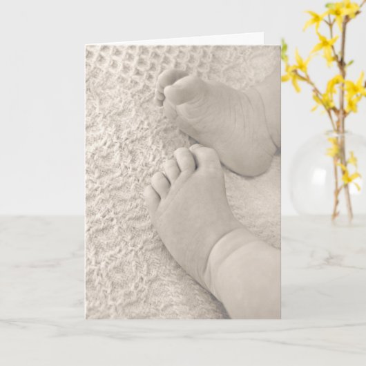 Carte Félicitations pour un nouveau bébé (Fleur jaune)