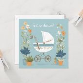 Carte Félicitations pour un nouveau bébé garçon Fille d' (Devant/Arrière en situation)