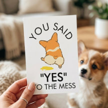 Félicitations pour un nouveau chiot Corgi drôle