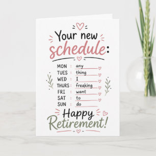 Carte Félicitations pour une retraite heureuse Calendrie