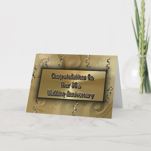 Carte Félicitations pour vos 50 ans de mariage (Devant)