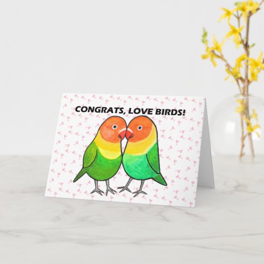 Carte Félicitations pour vos fiançailles, jeunes mariés  (Fleur jaune)