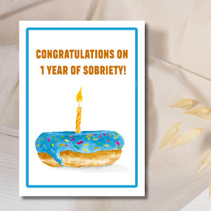 Carte Félicitations pour votre 1ère Bougie Donut de Sobr