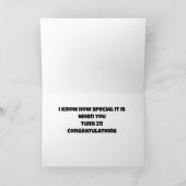 CARTE FÉLICITATIONS POUR VOTRE **21E ANNIVERSAIRE** (Intérieur)