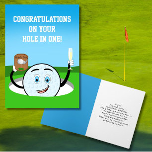 Carte Félicitations pour votre balle de golf Hole In One