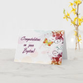 Carte Félicitations pour votre baptême ! (Fleur jaune)