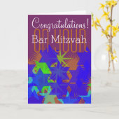Carte Félicitations pour votre Bar Mitzvah (Fleur jaune)