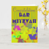 Carte Félicitations pour votre Bar Mitzvah (Fleur jaune)