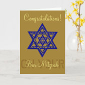 Carte Félicitations pour votre Bar Mitzvah (Fleur jaune)